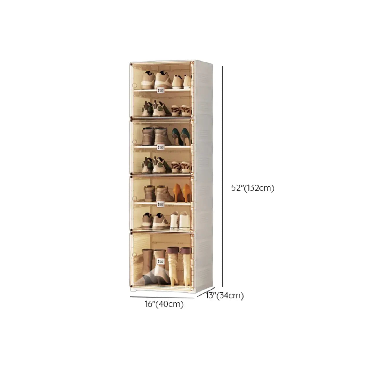 Portable Glam Plastic Clear Shoe Boxes in White