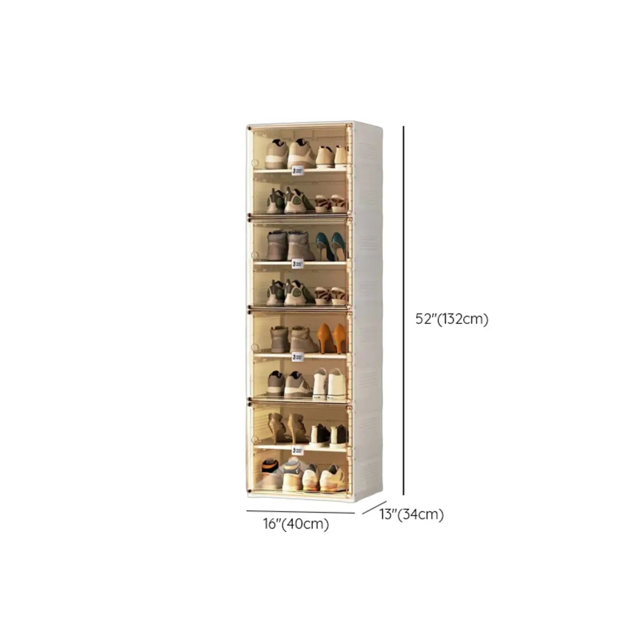 Portable Glam Plastic Clear Shoe Boxes in White