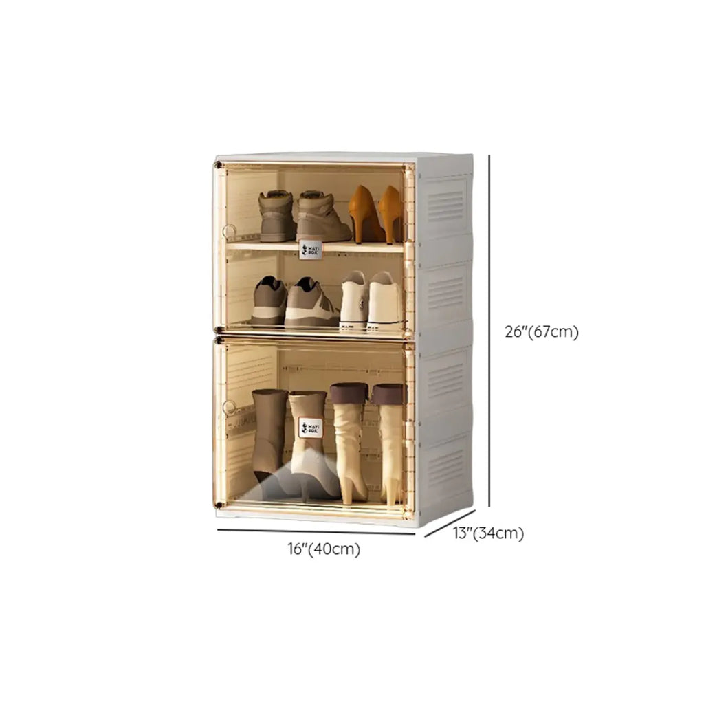 Portable Glam Plastic Clear Shoe Boxes in White