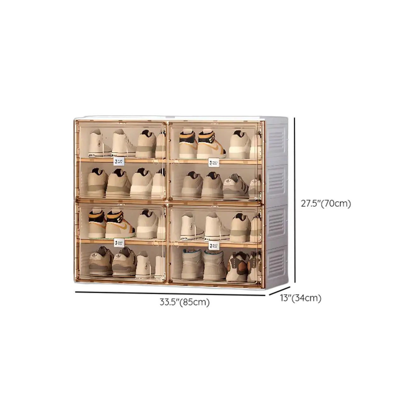 Portable Glam Plastic Clear Shoe Boxes in White
