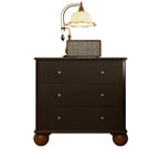 Black Wooden 3-Drawer Spacious Storage Bedroom Nightstand