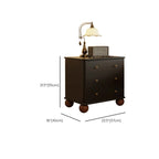 Black Wooden 3-Drawer Spacious Storage Bedroom Nightstand