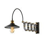 Industrial Black Brass Flexible Swing Arm Wall Light