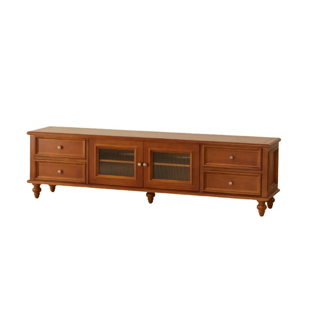 Walnut Wood Vintage Dresser TV Stand with Cabinet