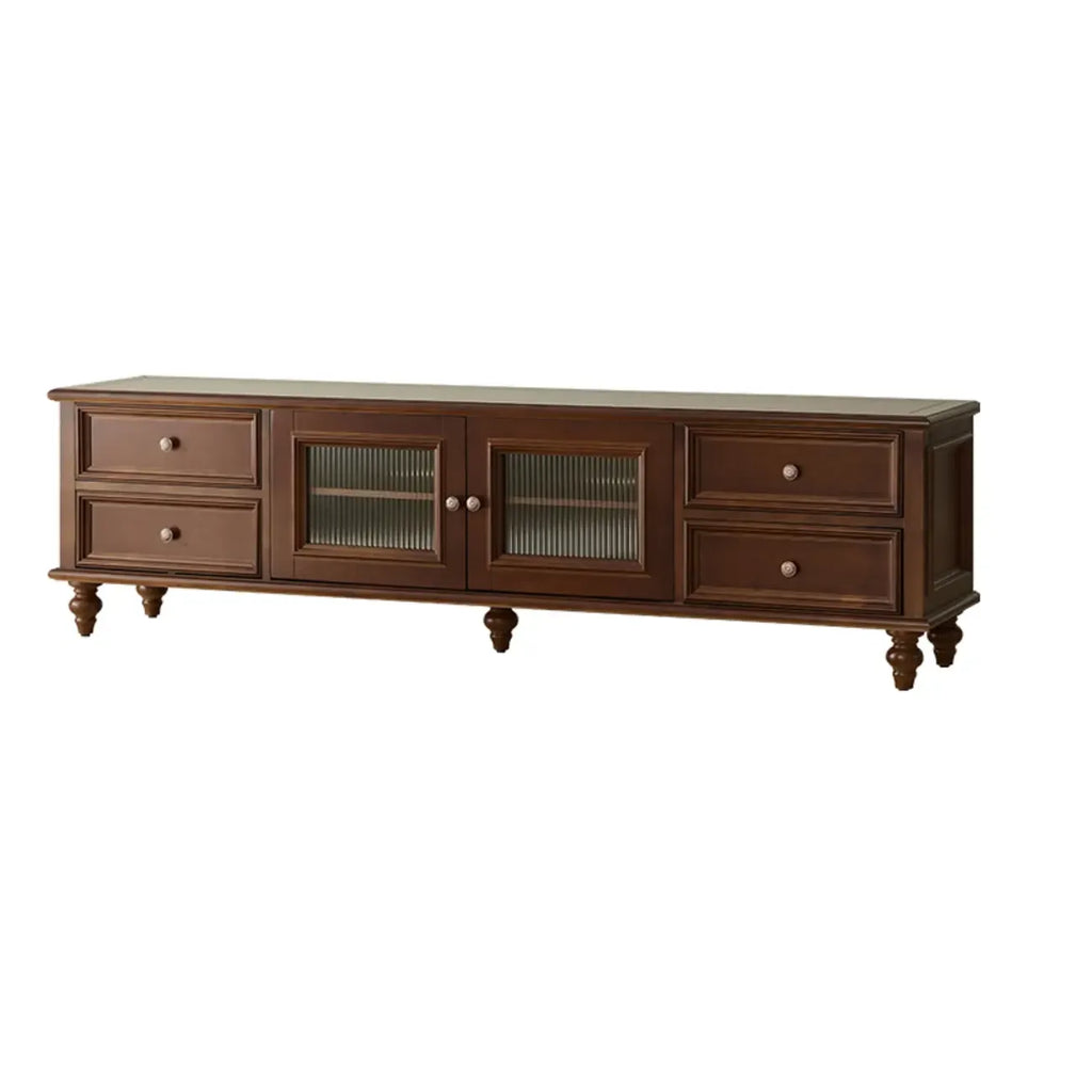 Walnut Wood Vintage Dresser TV Stand with Cabinet