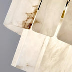 White Stone Geometric Tiered Crystal Chain Chandelier