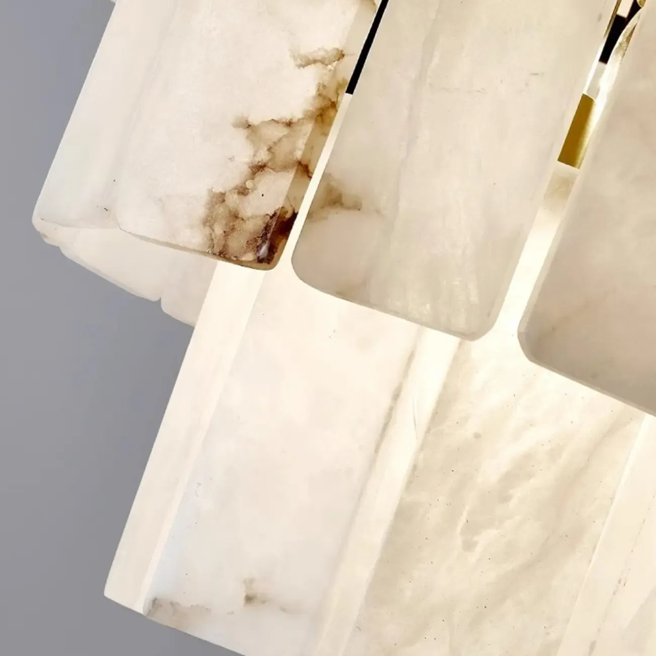 White Stone Geometric Tiered Crystal Chain Chandelier