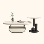 Modern Art Deco Black Wood Pedestal Coffee Table