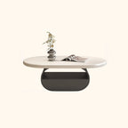 Modern Art Deco Black Wood Pedestal Coffee Table