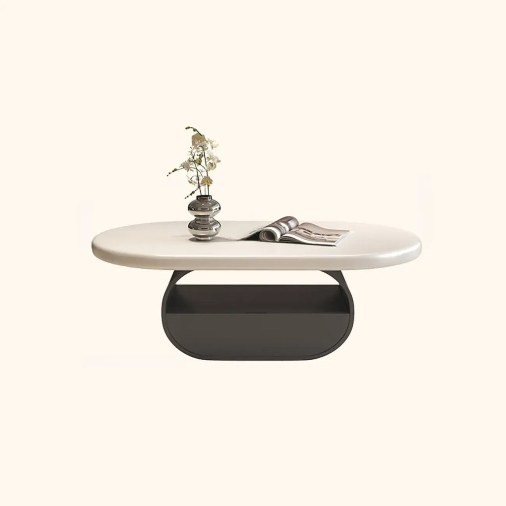 Modern Art Deco Black Wood Pedestal Coffee Table