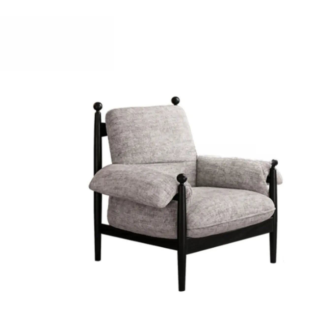 Modern Striped Accent Chair with Removable Cushion