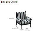 Modern Striped Accent Chair with Removable Cushion