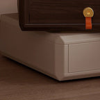 Creative Modern Swivel Beige Wooden 3 Drawers Nightstand