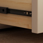 Creative Modern Swivel Beige Wooden 3 Drawers Nightstand