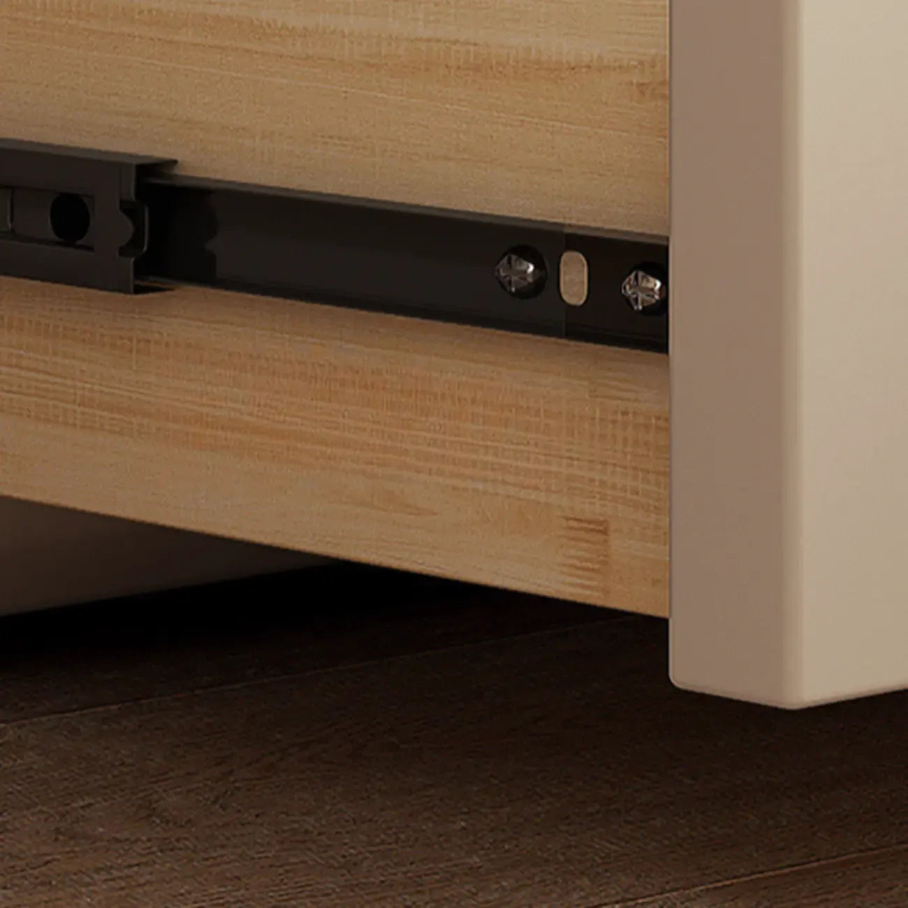 Creative Modern Swivel Beige Wooden 3 Drawers Nightstand