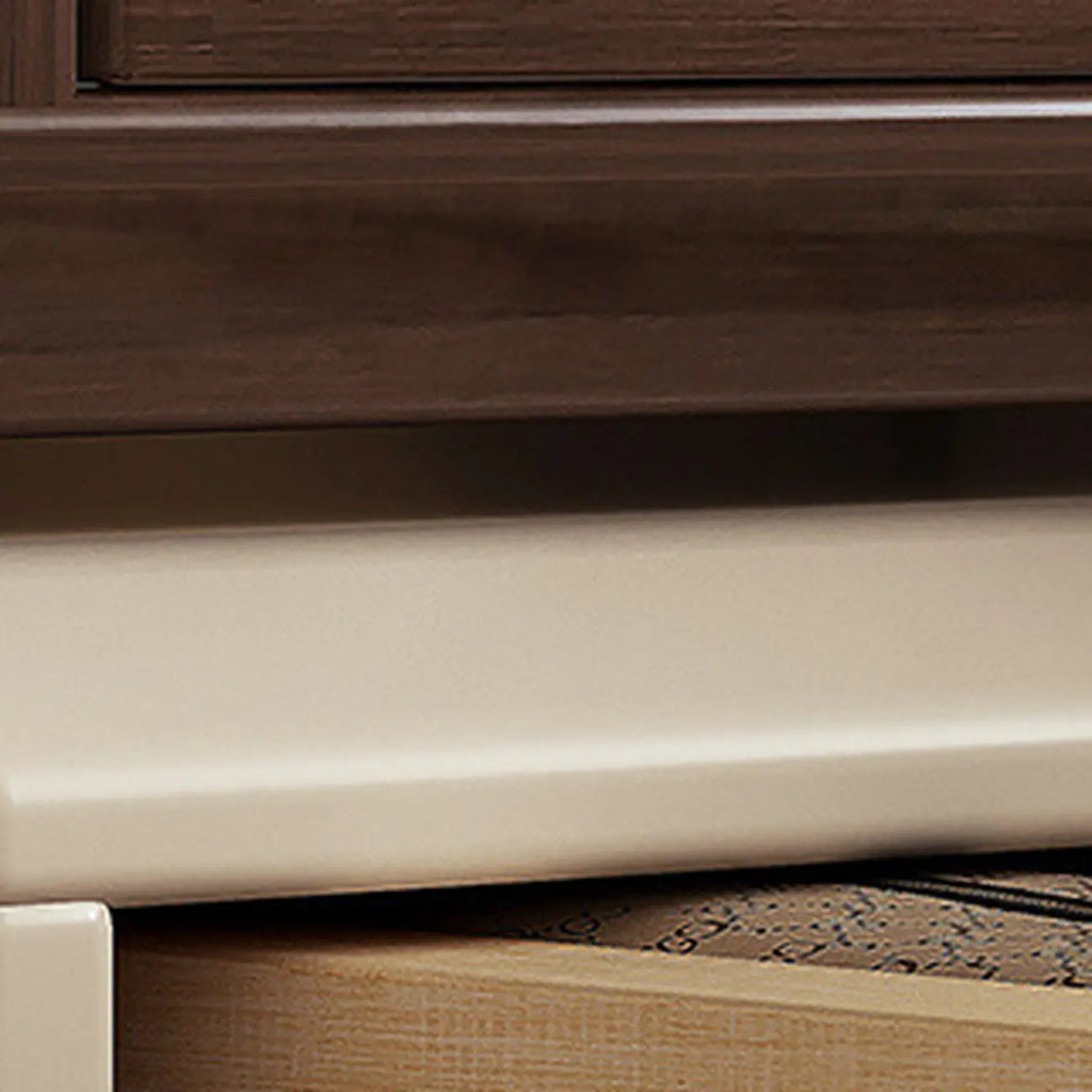 Creative Modern Swivel Beige Wooden 3 Drawers Nightstand