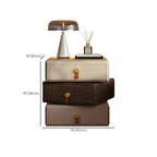 Creative Modern Swivel Beige Wooden 3 Drawers Nightstand