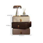 Creative Modern Swivel Beige Wooden 3 Drawers Nightstand