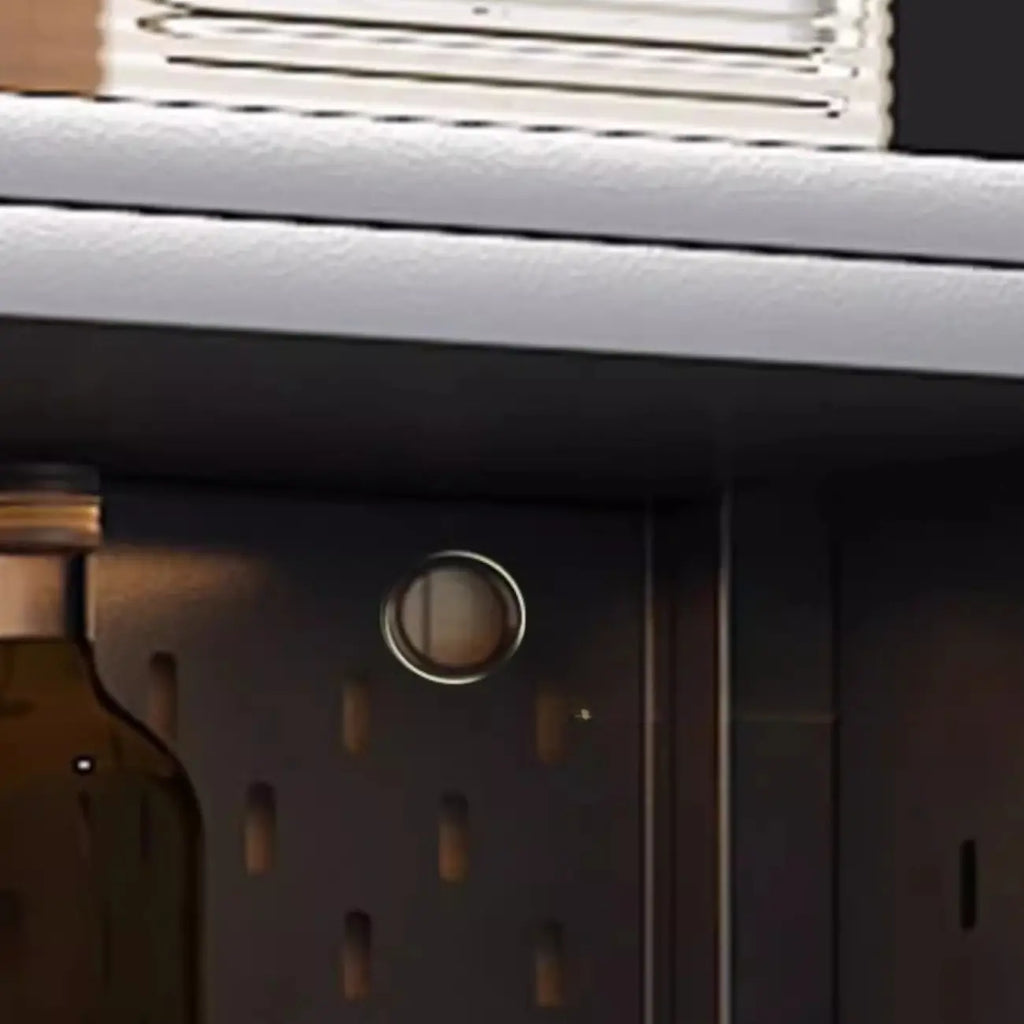 Mobile Metal Open Storage Sideboard with Glass Doors