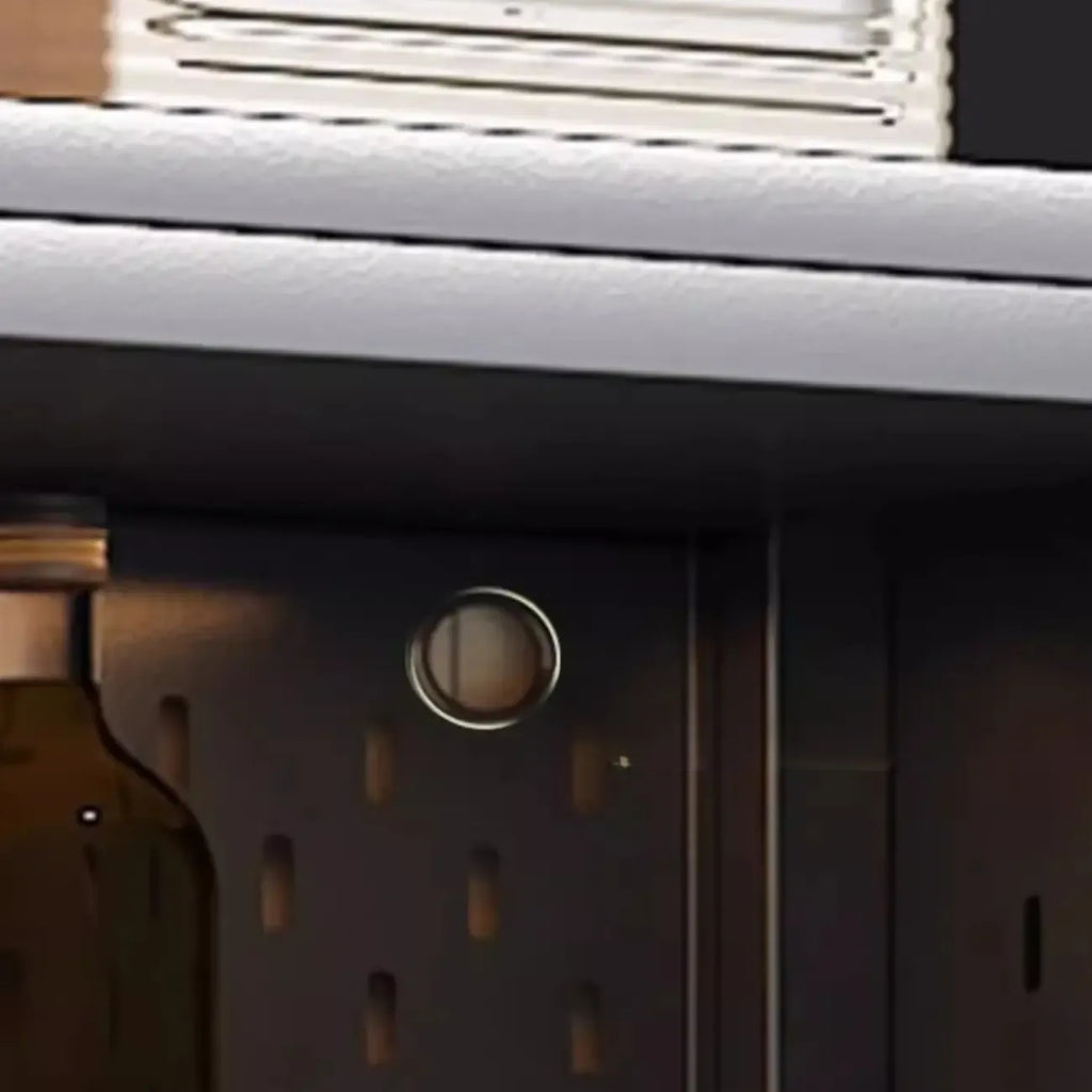 Mobile Metal Open Storage Sideboard with Glass Doors