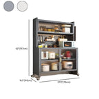 Mobile Metal Open Storage Sideboard with Glass Doors