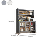Mobile Metal Open Storage Sideboard with Glass Doors