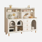 Kitchen Natural Wood Open Shelving 3-Drawer Sideboard