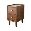 Art Deco Brown Wood Top 2 Drawer Nightstand with Legs