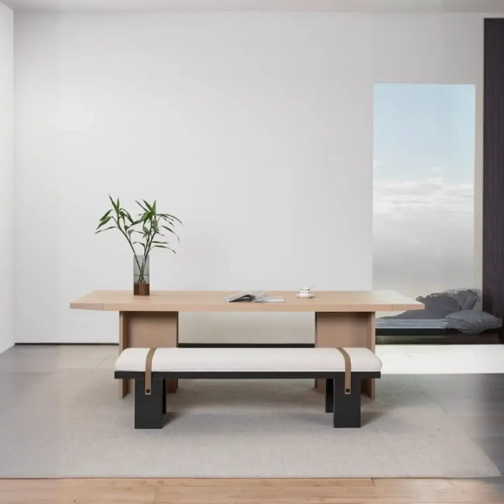 Minimalist Upholstered Bedroom Bench with Soft Cushion