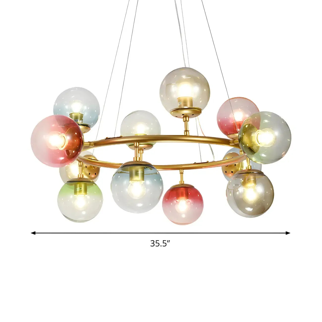 Modern Multi-Colored Ring Sphere Chandelier