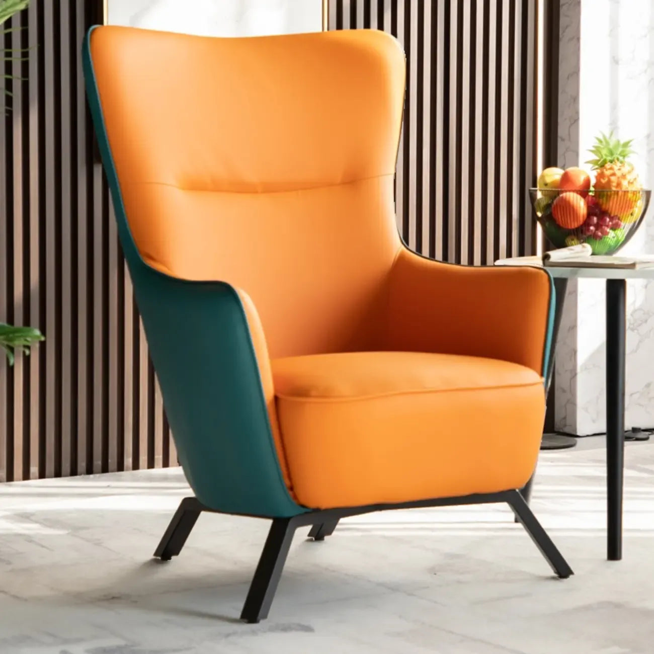 Small Accent Chair Faux Leather Living Room