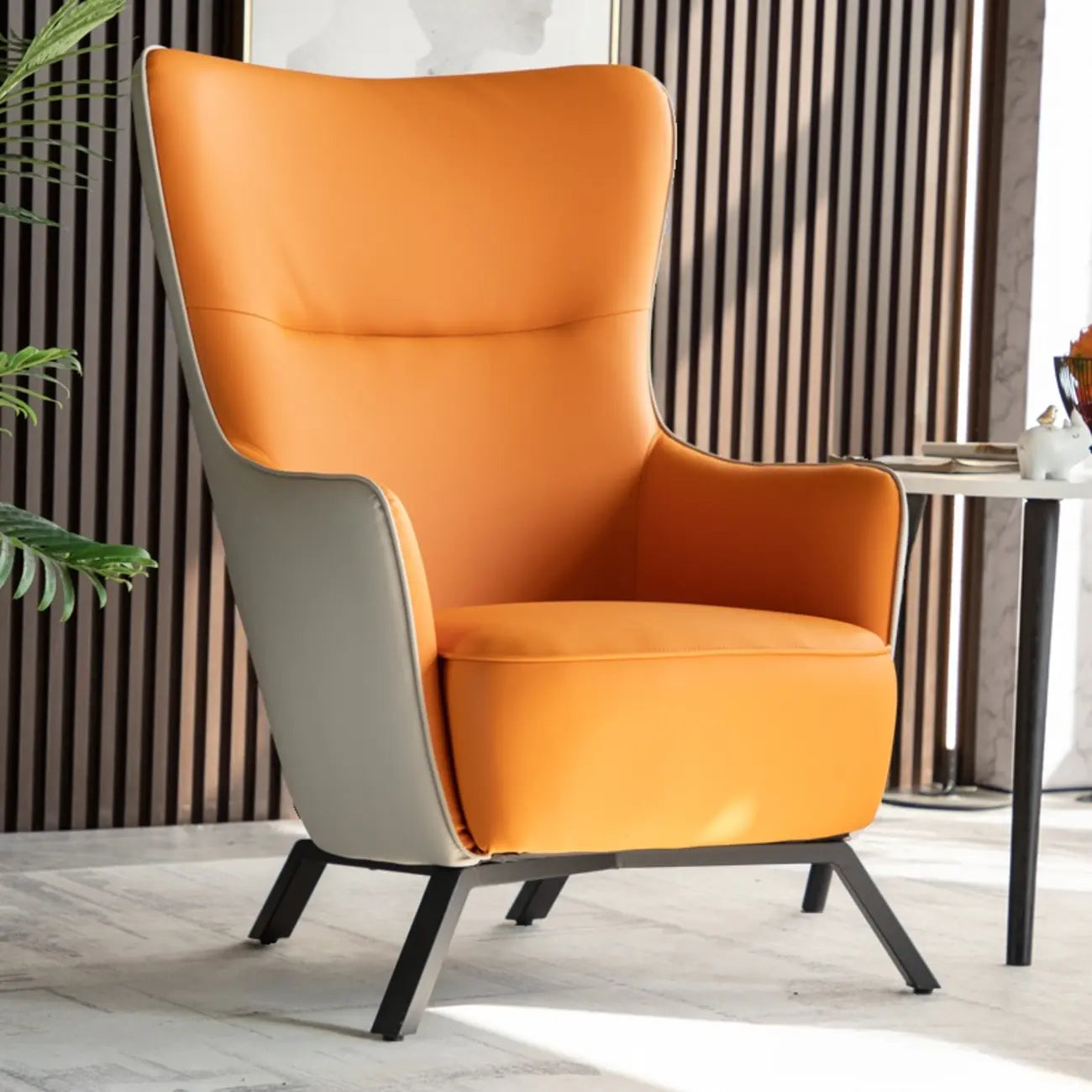 Small Accent Chair Faux Leather Living Room
