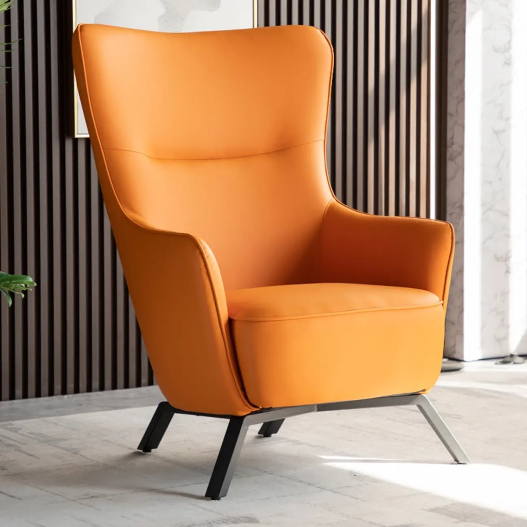 Small Accent Chair Faux Leather Living Room