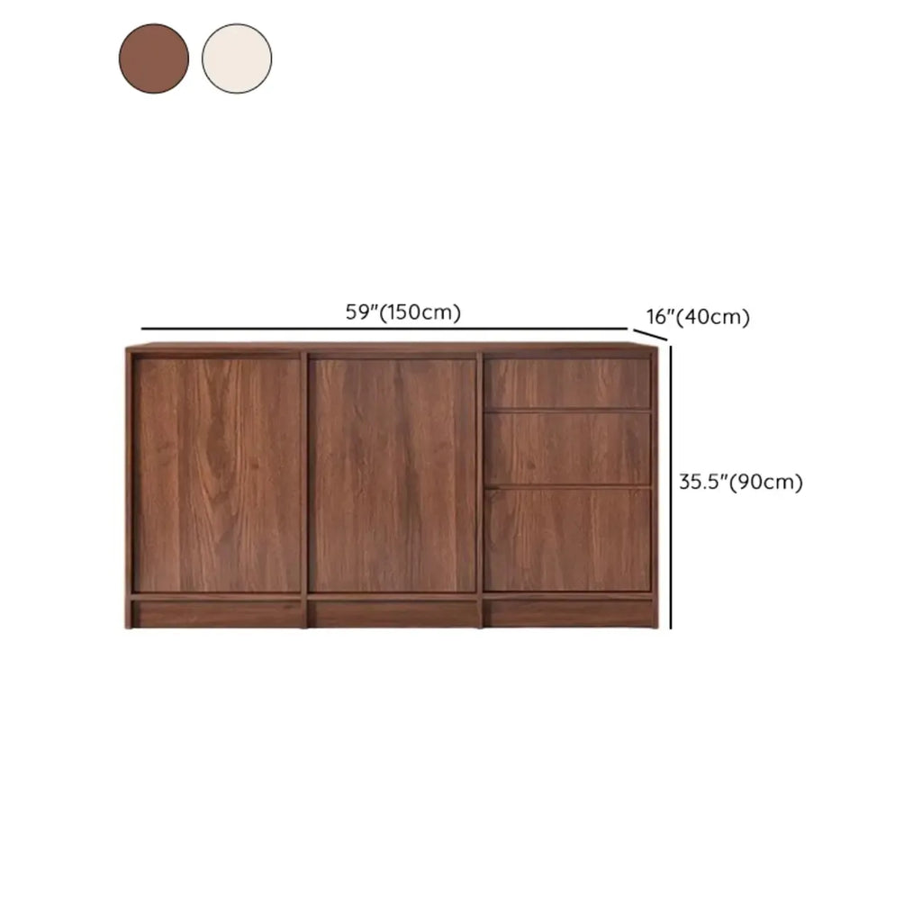 Modern Wood Buffet with Alterable Shelf and Doors