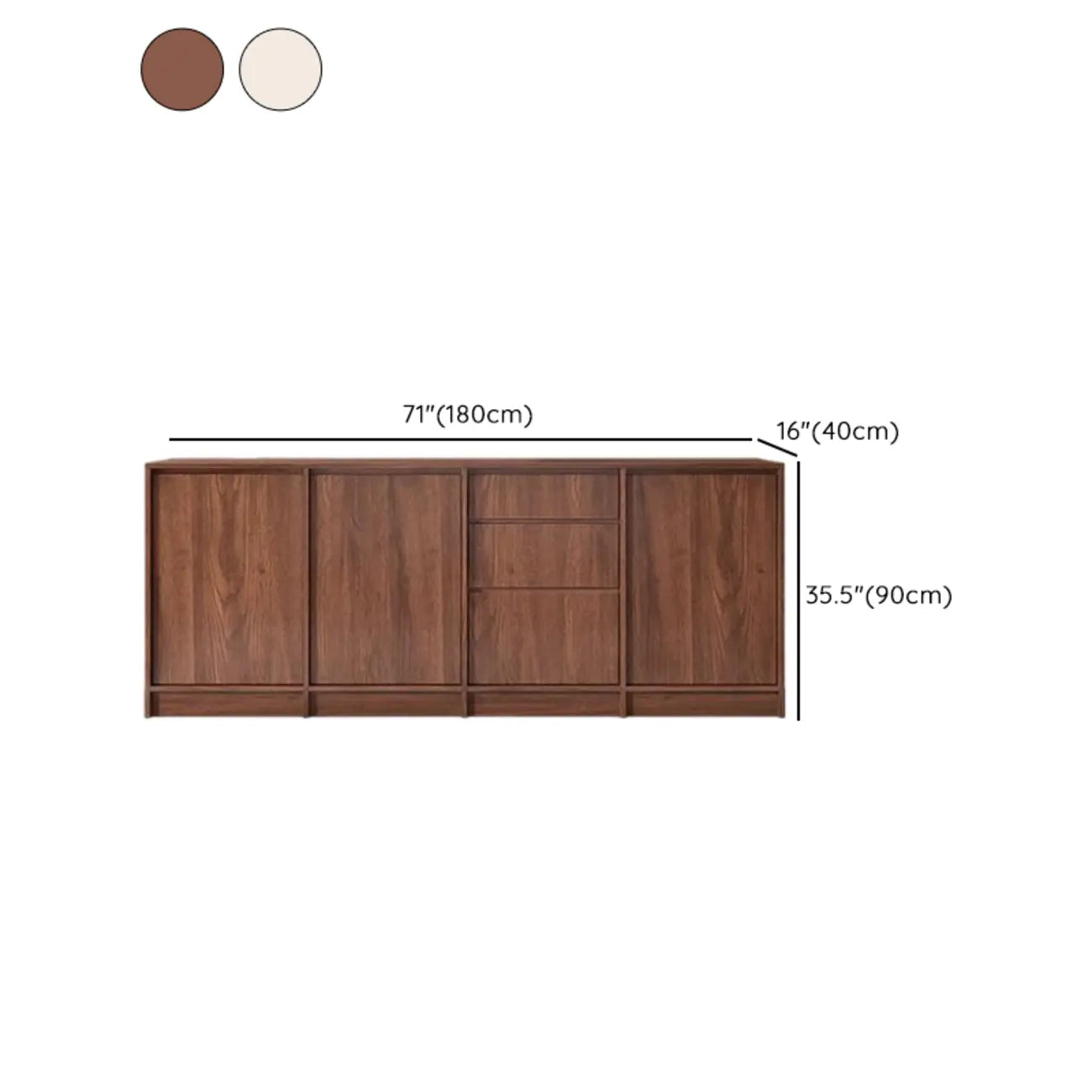 Modern Wood Buffet with Alterable Shelf and Doors