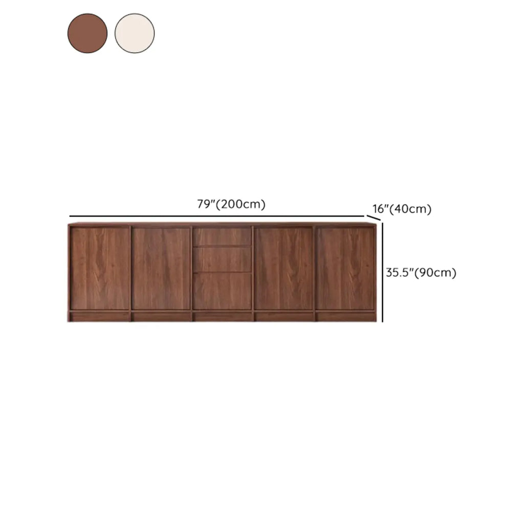 Modern Wood Buffet with Alterable Shelf and Doors