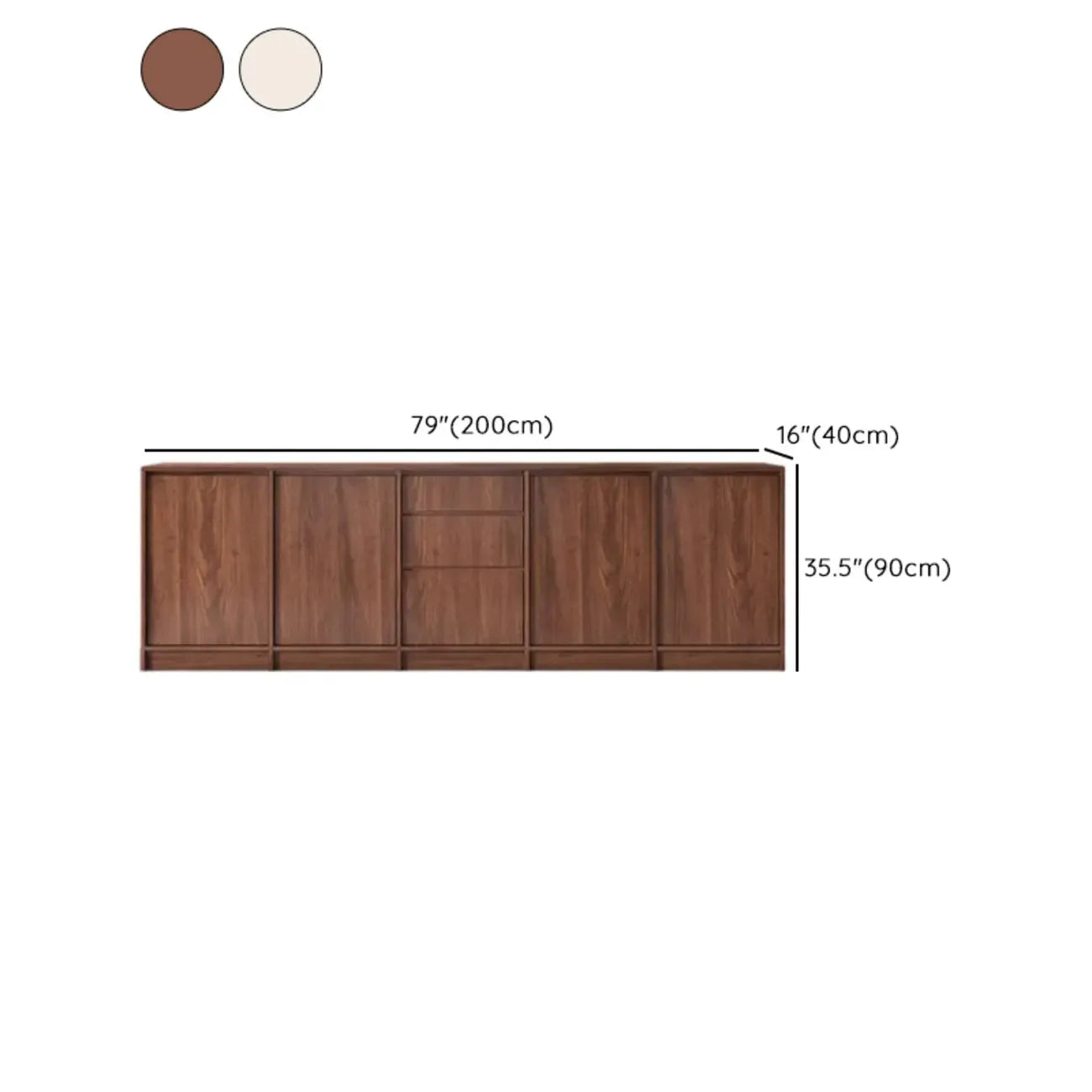 Modern Wood Buffet with Alterable Shelf and Doors