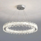 Gold Crystal Circular Glass Beads Modern Chandelier