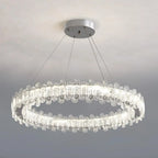Gold Crystal Circular Glass Beads Modern Chandelier