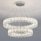 Gold Crystal Circular Glass Beads Modern Chandelier
