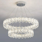 Gold Crystal Circular Glass Beads Modern Chandelier