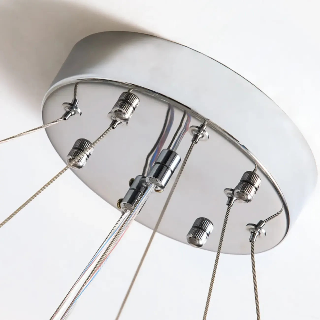 Gold Crystal Circular Glass Beads Modern Chandelier