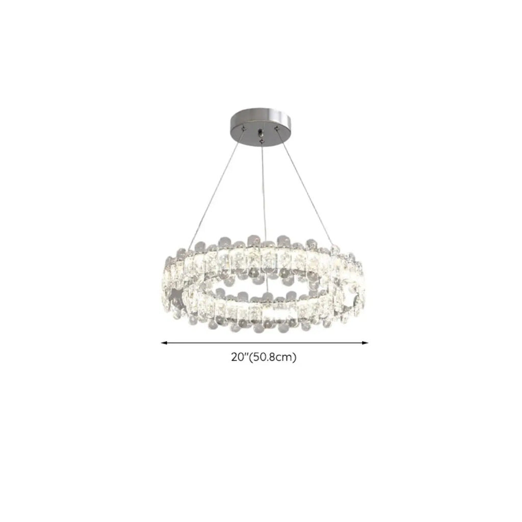Gold Crystal Circular Glass Beads Modern Chandelier
