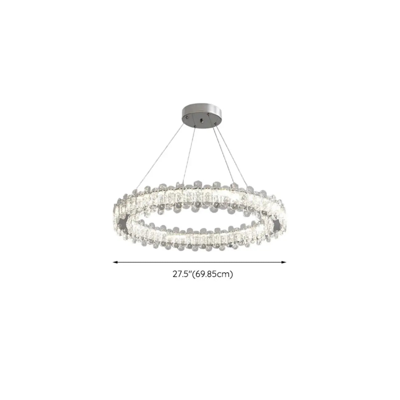 Gold Crystal Circular Glass Beads Modern Chandelier