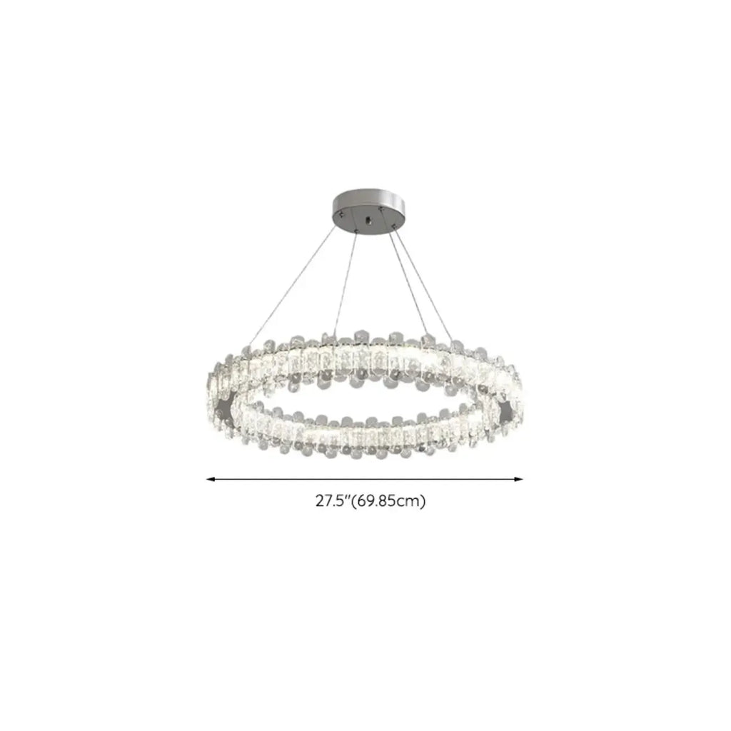 Gold Crystal Circular Glass Beads Modern Chandelier