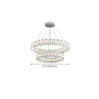 Gold Crystal Circular Glass Beads Modern Chandelier