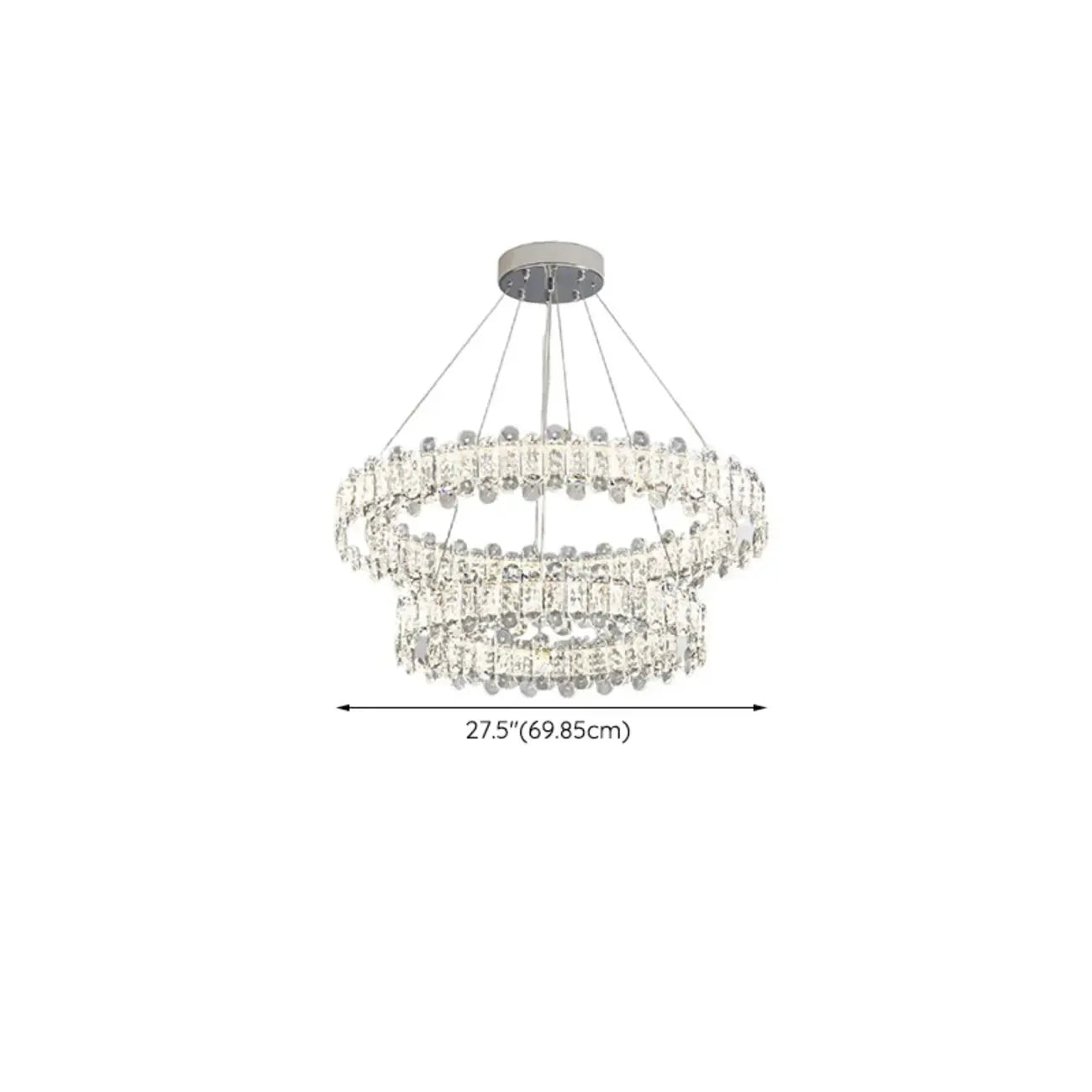 Gold Crystal Circular Glass Beads Modern Chandelier
