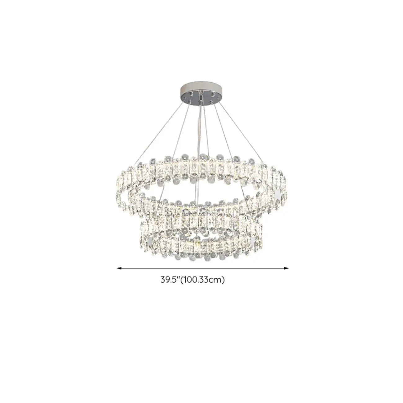 Gold Crystal Circular Glass Beads Modern Chandelier