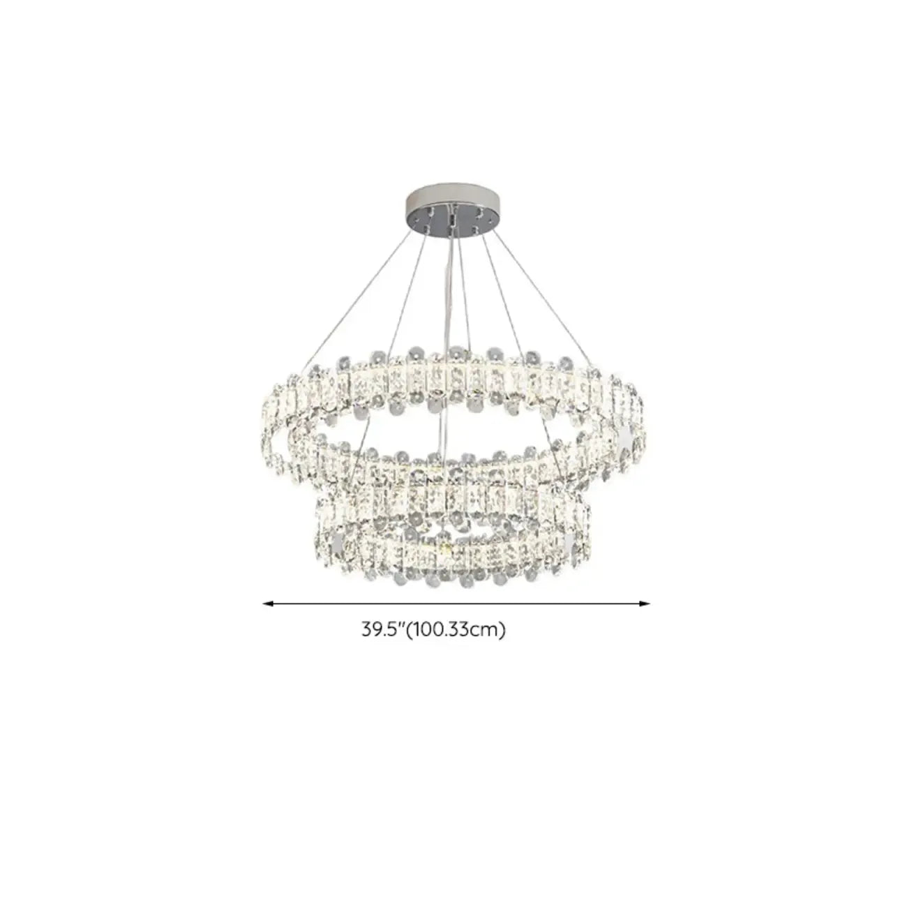 Gold Crystal Circular Glass Beads Modern Chandelier