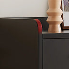 Modern Wood Sideboard with Woven Doors and Storage